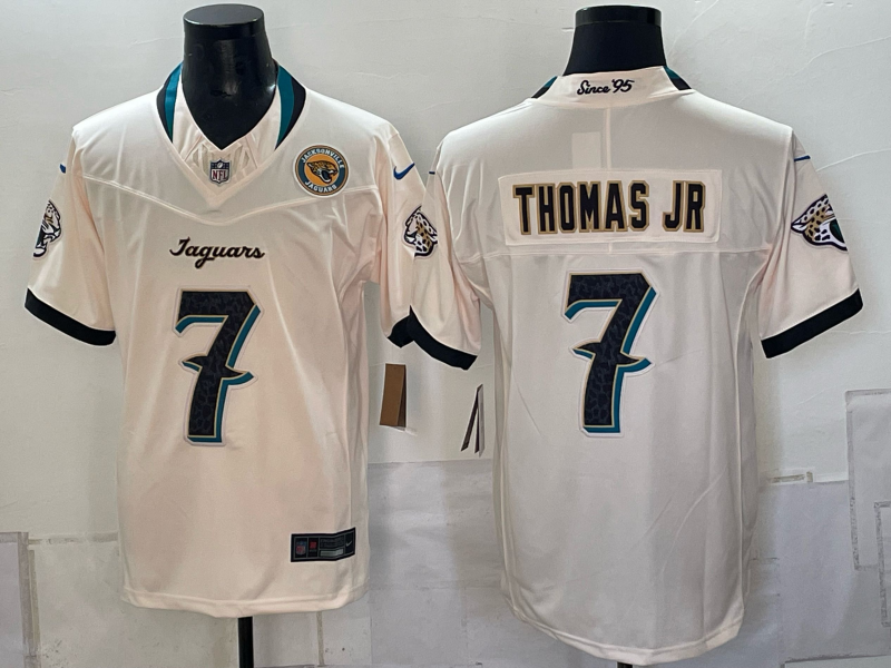 Men 2026 NFL Jacksonville Jaguars #7 Thomas Jr cream Nike jersey 0920003->->